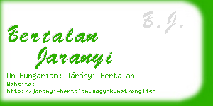 bertalan jaranyi business card
